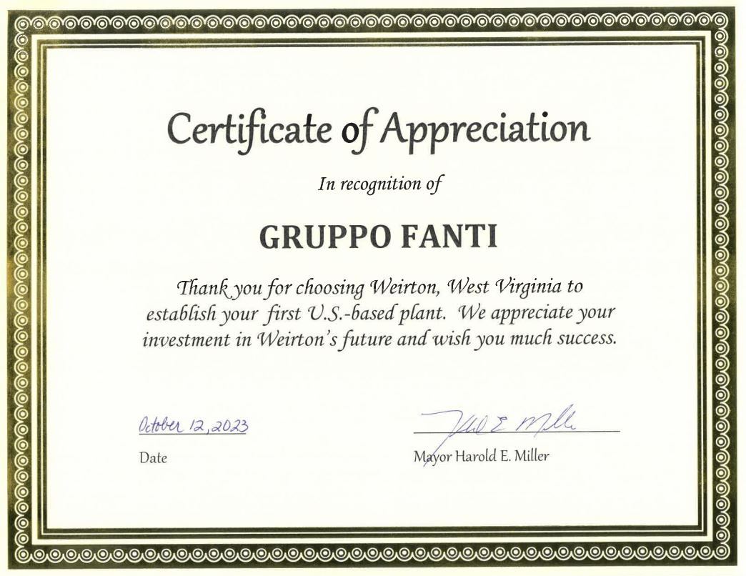 Certificate Gruppo Fanti 2023