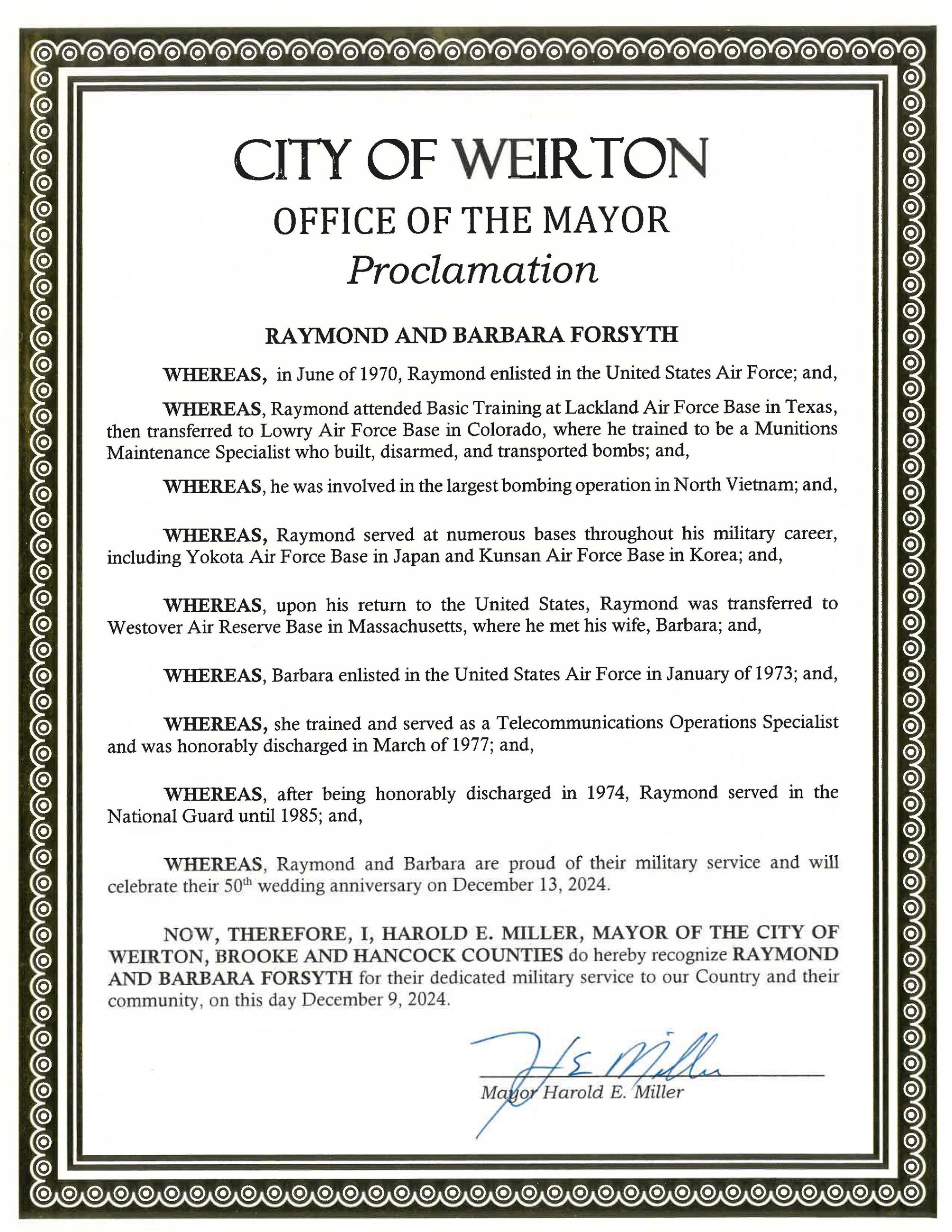 Veteran Proclamation Forsyths 2024