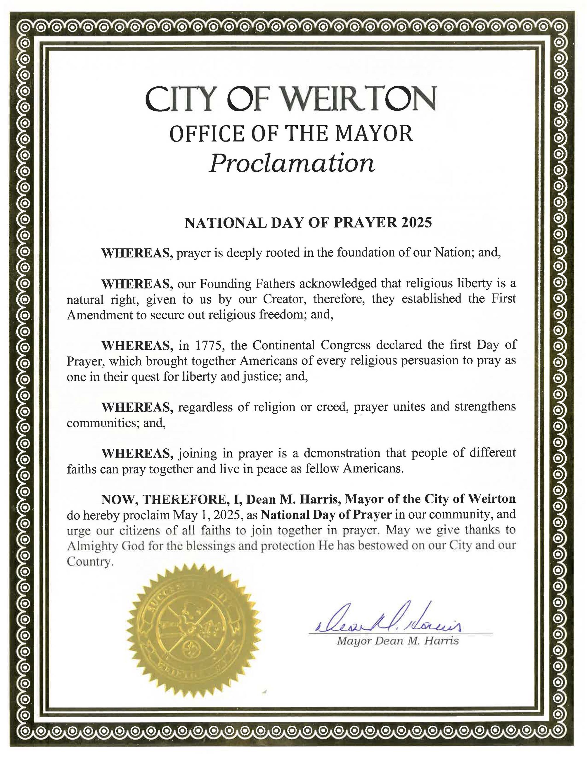 National Day of Prayer Proclamation 2025