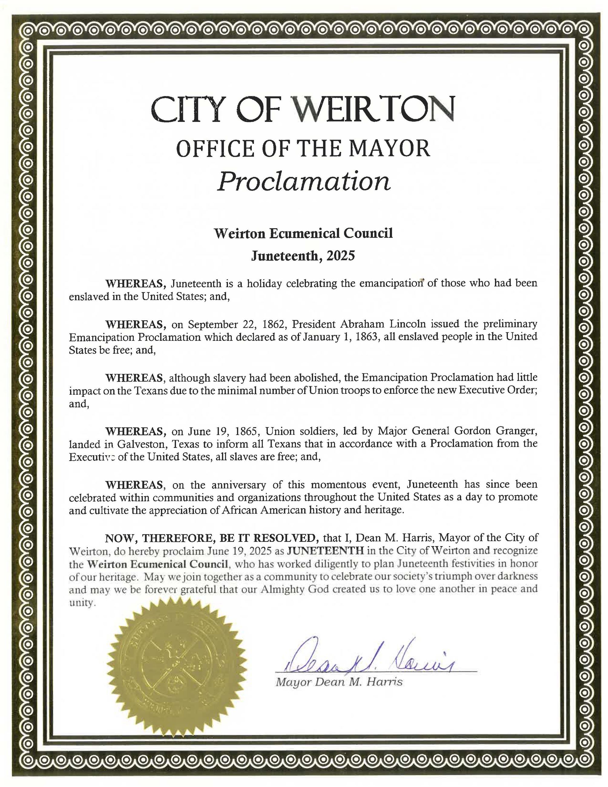Juneteenth Proclamation 2025