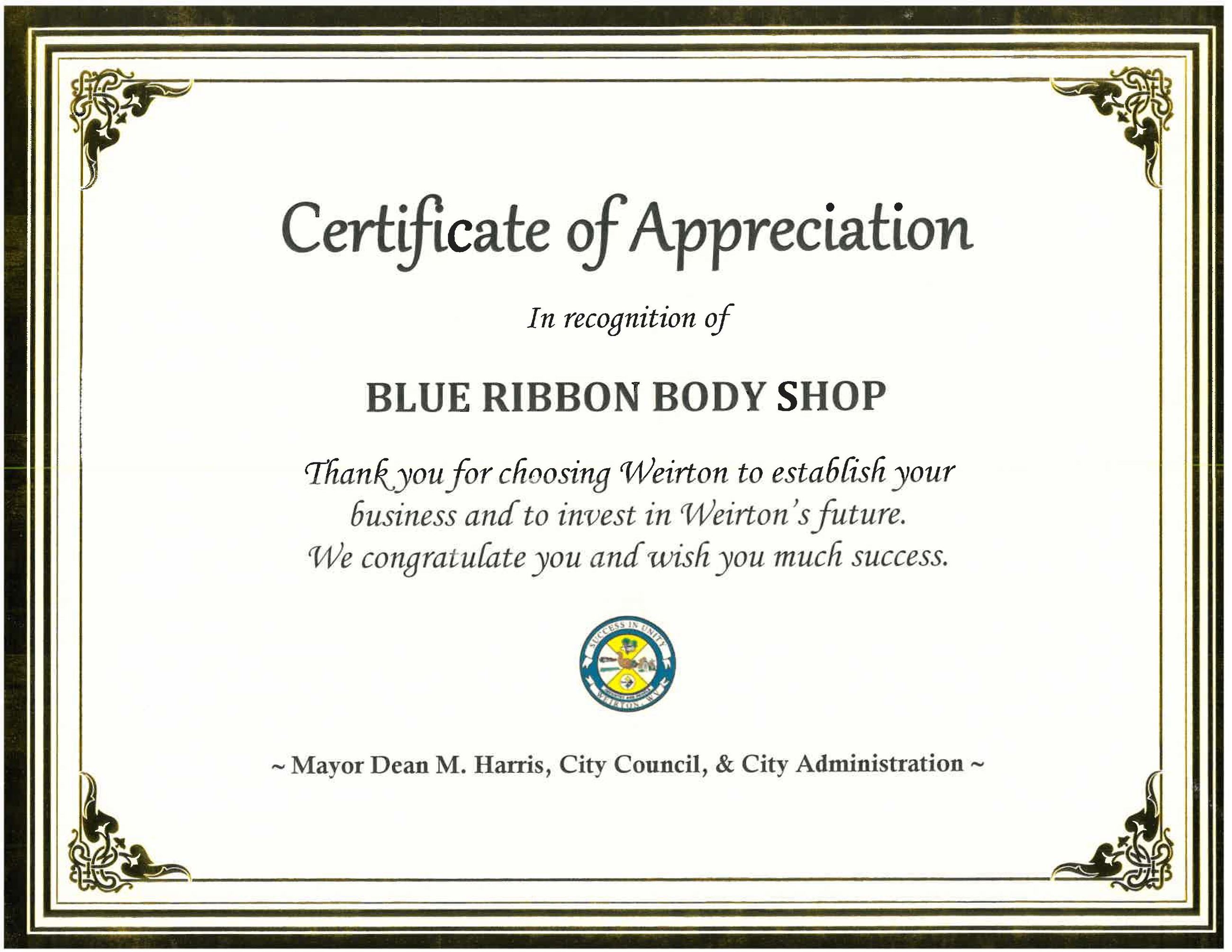Blue Ribbon Body Shop 2025